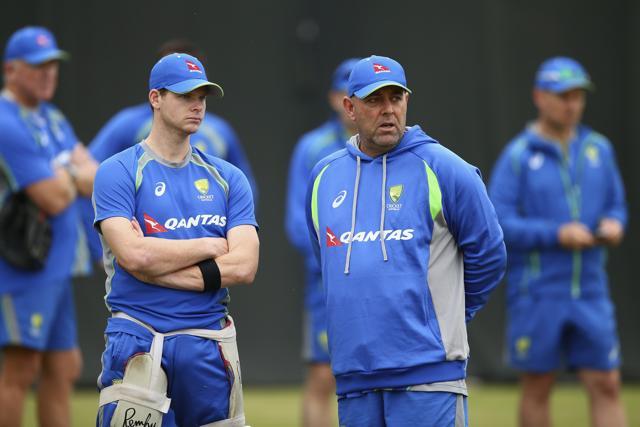 Steven Smith, captain of Australia and Darren Lehmann, head coach of Australia look on during a nets session. (Getty Images) Steven Smith, captain of Australia and Darren Lehmann, head coach of Australia look on during a nets session. (Getty Images)