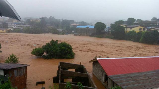 In this image made available by Society 4 Climate Change Communication, Sierra Leone, mud and water flow in Freetown Sierra Leone Monday Aug. 14, 2017. (AP) In this image made available by Society 4 Climate Change Communication, Sierra Leone, mud and water flow in Freetown Sierra Leone Monday Aug. 14, 2017. (AP)