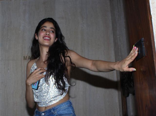 Jhanvi Kapoor at her mom’s birthday party. (Viral Bhayani)