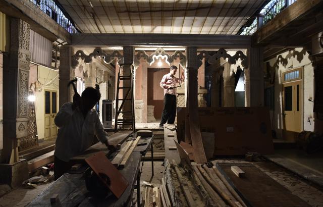 The preparation in progress. (Anshuman Poyrekar/HT Photo) The preparation in progress. (Anshuman Poyrekar/HT Photo)