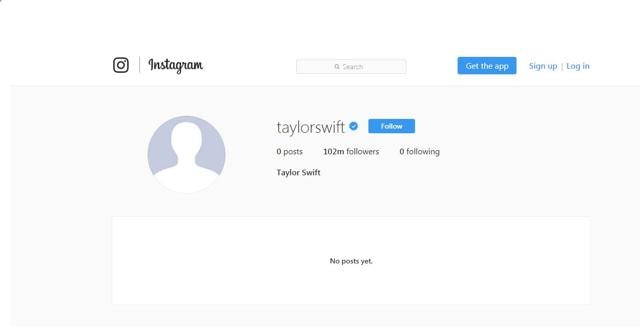 Taylor Swift’s Instagram page.