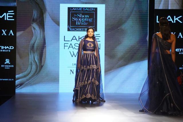 Saiyami Kher displayed the creation of fashion designer Nachiket Barve. (IANS) Saiyami Kher displayed the creation of fashion designer Nachiket Barve. (IANS)