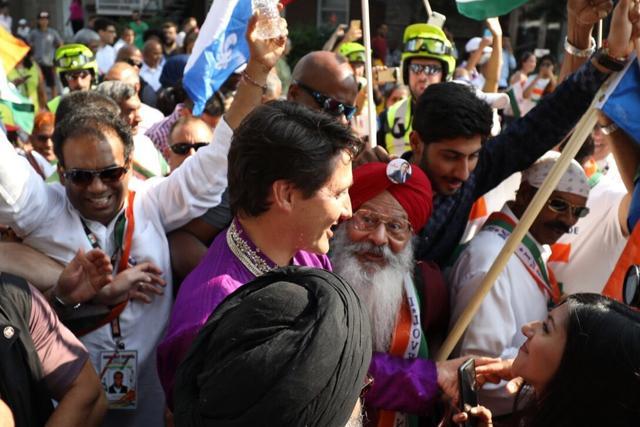 Canadian Prime Minister Justin Trudeau at the India Day Parade in Montreal on Sunday. (Courtesy Canada PMO) Canadian Prime Minister Justin Trudeau at the India Day Parade in Montreal on Sunday. (Courtesy Canada PMO)