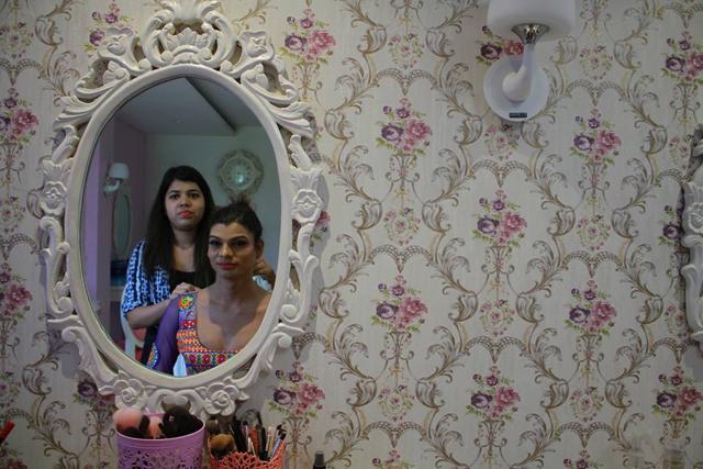 Participants getting their make-up done before the auditions. Participants getting their make-up done before the auditions.