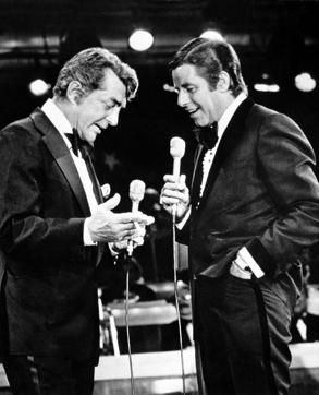 In this September 7, 1976 photo, entertainers Dean Martin (left) and Jerry Lewis appear together on Lewis's annual telethon for the Muscular Dystrophy Association in Las Vegas. (AP ) In this September 7, 1976 photo, entertainers Dean Martin (left) and Jerry Lewis appear together on Lewis's annual telethon for the Muscular Dystrophy Association in Las Vegas. (AP )