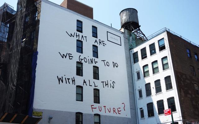 A Gucci ad is displayed on the wall of a Manhattan building. (AFP) A Gucci ad is displayed on the wall of a Manhattan building. (AFP)