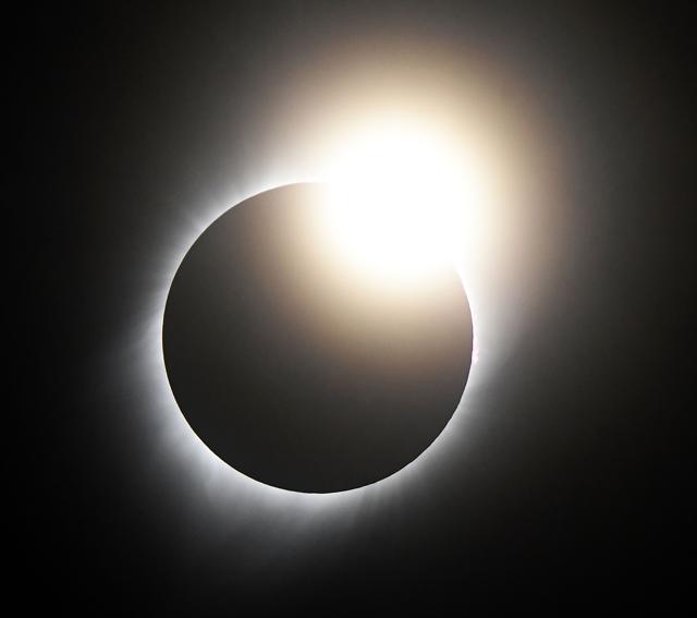 The diamond ring affect is seen during the Great American Eclipse on August 21, 2017, at Casper Collage Wyoming. The total eclipse lasted 2 min and 30 sec. (AFP) The diamond ring affect is seen during the Great American Eclipse on August 21, 2017, at Casper Collage Wyoming. The total eclipse lasted 2 min and 30 sec. (AFP)