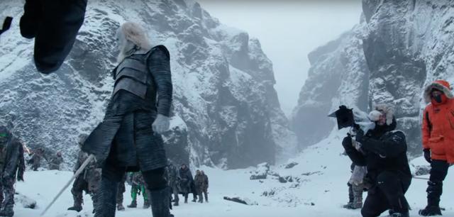A White Walker on the glacier in Iceland.