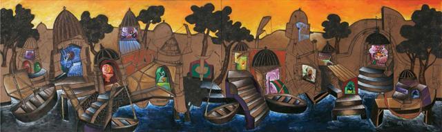 A painting from a new book, Manu Parekh: Sixty Years of Selected Works (Aleph). (Photo courtesy: Aleph Book Company) A painting from a new book, Manu Parekh: Sixty Years of Selected Works (Aleph). (Photo courtesy: Aleph Book Company)