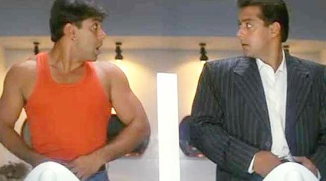 Salman Khan in a double role in Judwaa. Salman Khan in a double role in Judwaa.