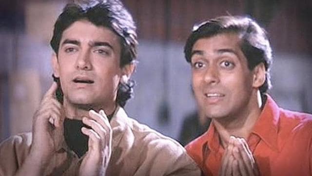 Aamir Khan and Salman Khan in a still from Andaz Apna Apna Aamir Khan and Salman Khan in a still from Andaz Apna Apna