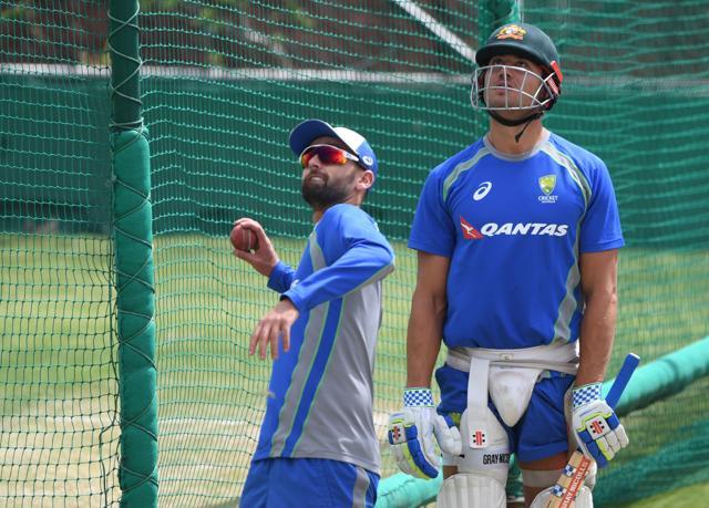 Nathan Lyon (L) feels the playing conditions will be the same for Bangladesh and Australia in the first cricket Test starting Sunday in Dhaka. (AFP) Nathan Lyon (L) feels the playing conditions will be the same for Bangladesh and Australia in the first cricket Test starting Sunday in Dhaka. (AFP)