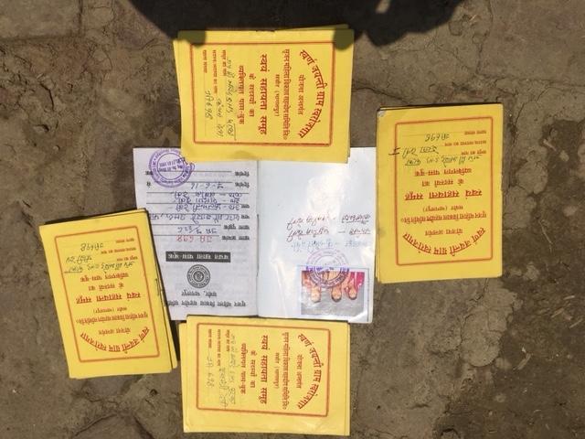 Pass books of members of Srijan Mahila Vikas Sahayog Samiti Ltd. (Arun Kumar/HT Photo.)
