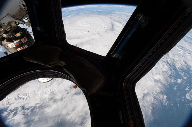 Hurricane Harvey, as seen from the cupola of the International Space Station. (NASA)