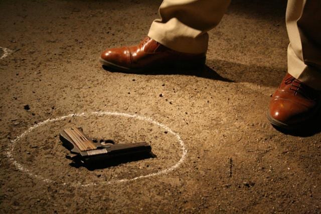 Police investigating the spot of encounter of Jitu Yadav who worked with the Bunty Pande gang at Waghbil Naka, Mumbai, in 2008 (Photo: Praful Gangurde / HT) Police investigating the spot of encounter of Jitu Yadav who worked with the Bunty Pande gang at Waghbil Naka, Mumbai, in 2008 (Photo: Praful Gangurde / HT)