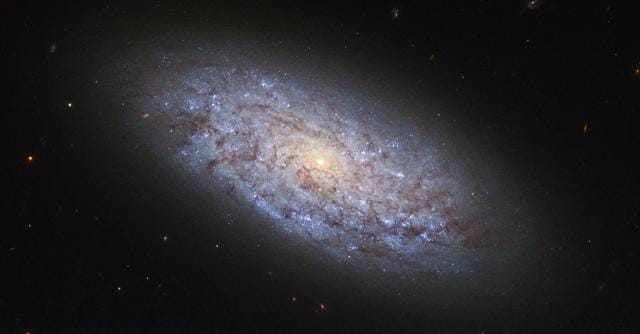 The subject of this NASA/ESA Hubble Space Telescope image is a dwarf galaxy named NGC 5949. (ESA/Hubble &amp; NASA)
