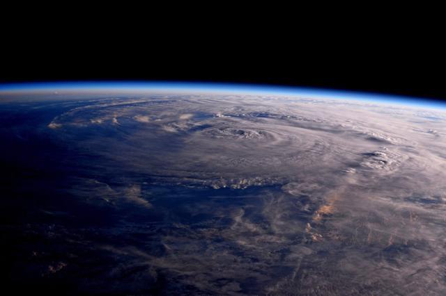 This photo made available by NASA shows Hurricane Harvey over Texas on Saturday, seen from the International Space Station. (AP Photo)