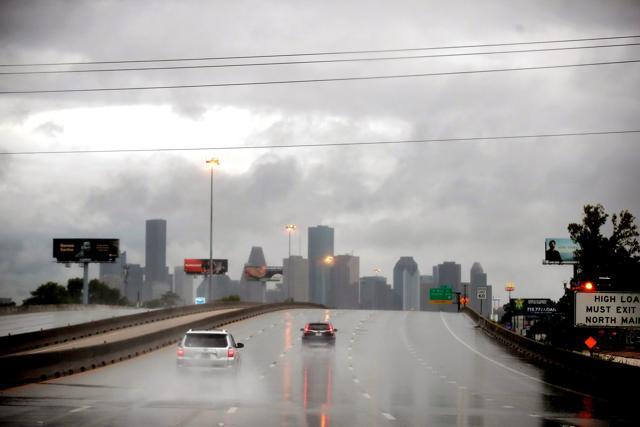 Rain from Hurricane Harvey batters the downtown area on August 26, 2017 in Houston, Texas. Harvey, which made landfall north of Corpus Christi late on Friday night. (AFP) Rain from Hurricane Harvey batters the downtown area on August 26, 2017 in Houston, Texas. Harvey, which made landfall north of Corpus Christi late on Friday night. (AFP)