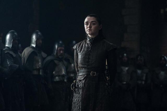 Maisie Williams as Arya Stark.