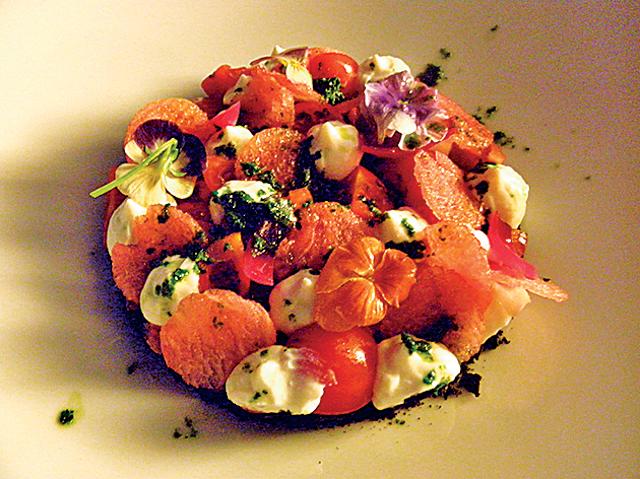 Tsalafouti salad of courgette, cucumber, radish, mint and cheese (Vinod Advani)