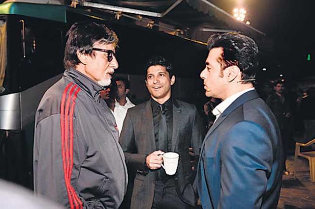 When Amitabh bonded with Salim-Javed sons (Farhan Akhtar and Salman Khan) over the release of Sholay 3D in January 2014. When Amitabh bonded with Salim-Javed sons (Farhan Akhtar and Salman Khan) over the release of Sholay 3D in January 2014.
