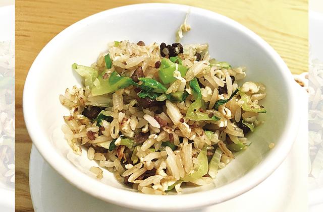 Fried rice made with tiny bits of Wagyu, the fat coating each grain of rice, at A Wong restaurant