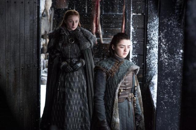 Sophie Turner and Maisie Williams as Sansa and Arya Stark in a still from Season 7. Sophie Turner and Maisie Williams as Sansa and Arya Stark in a still from Season 7.