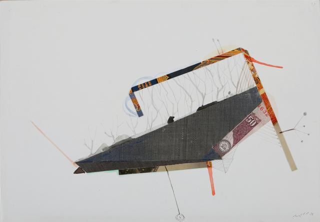 UNTITLED (Medium: W/C &amp; collage on paper). (Courtesy:Vadhera Art Gallery)