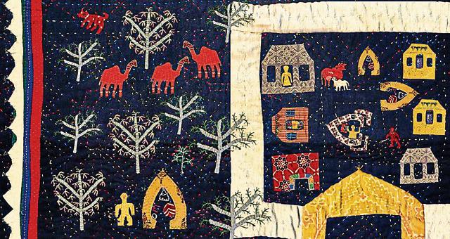 Nina Sabnani’s embroidery talks of displacement and loss. Nina Sabnani’s embroidery talks of displacement and loss.