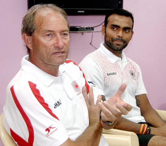 Roelant Oltmans (L) along with PR Sreejesh, who lead the Indian hockey team to the 2016 Rio Olympics (PTI) Roelant Oltmans (L) along with PR Sreejesh, who lead the Indian hockey team to the 2016 Rio Olympics (PTI)