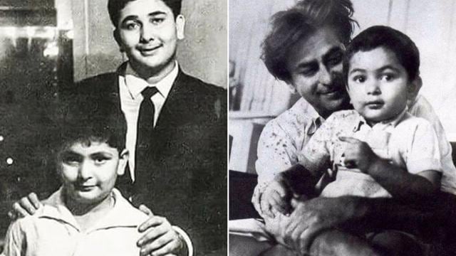 (Left) Rishi Kapoor with brother, actor Randhir Kapoor; (Right) With father, legendary actor Raj Kapoor. (Left) Rishi Kapoor with brother, actor Randhir Kapoor; (Right) With father, legendary actor Raj Kapoor.