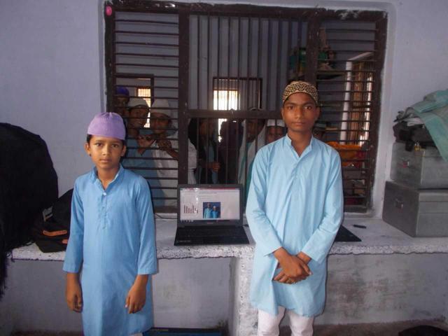 Students at a madrasa in Nalanda, Lucknow. (HT Photo) Students at a madrasa in Nalanda, Lucknow. (HT Photo)