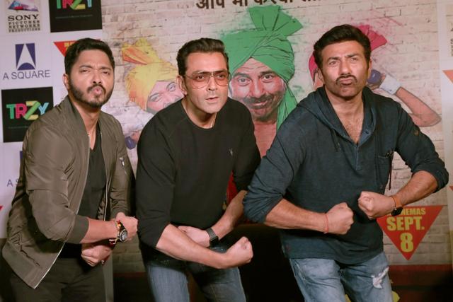 Actors Sunny Deol, Bobby Deol and Shreyas Talpade during a press conference to promote their upcoming film Poster Boys. (IANS) Actors Sunny Deol, Bobby Deol and Shreyas Talpade during a press conference to promote their upcoming film Poster Boys. (IANS)