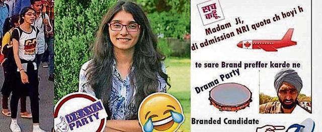 The NSUI meme targeting presidential candidate of SFS. (Instagram) The NSUI meme targeting presidential candidate of SFS. (Instagram)