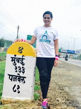 Bakshi during her walk in Pune. (HT) Bakshi during her walk in Pune. (HT)