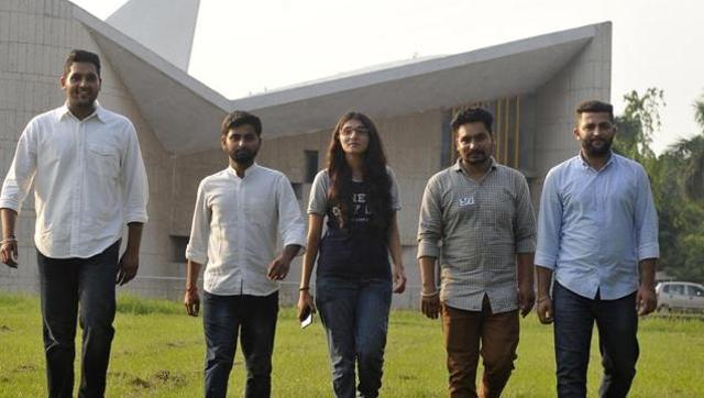 (From left) SOI-SOPU’s presidential candidate Harman Singh Lubana, ABVP’s Avinash Pandey, SFS candidate Hassanpreet, SFI’s Davinder Singh and NSUI’s Jashan Kamboj at the Panjab University in Chandigarh on Wednesday, the poll eve. (Karun Sharma/HT) (From left) SOI-SOPU’s presidential candidate Harman Singh Lubana, ABVP’s Avinash Pandey, SFS candidate Hassanpreet, SFI’s Davinder Singh and NSUI’s Jashan Kamboj at the Panjab University in Chandigarh on Wednesday, the poll eve. (Karun Sharma/HT)