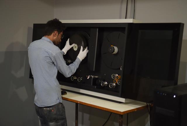 Afghan employee digitising film material at the state-run Afghan Film department in Kabul. (AFP) Afghan employee digitising film material at the state-run Afghan Film department in Kabul. (AFP)
