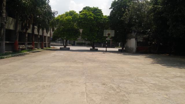 The basketball court of Kendriya Vidyalaya, Pragati Vihar. (HT Photo) The basketball court of Kendriya Vidyalaya, Pragati Vihar. (HT Photo)