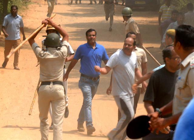 Police resort to lathicharge as people protest near Ryan International School. Police resort to lathicharge as people protest near Ryan International School.