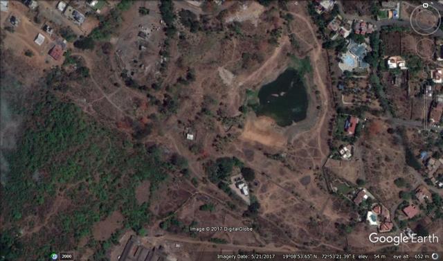 Satellite image of the lake take this year, where the water body has visibly shrunk. Satellite image of the lake take this year, where the water body has visibly shrunk.