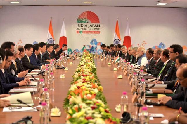 Delegation-level talks between India and Japan. (Twitter/MEA India) Delegation-level talks between India and Japan. (Twitter/MEA India)