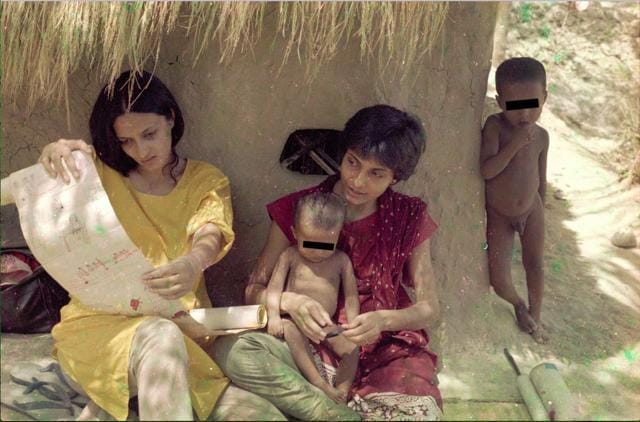 Artist Pushpamala N revisits old, found images from her 1985 trip to Naya village in West Bengal. The difference between the lifestyle of the artist students and villagers is stark. Artist Pushpamala N revisits old, found images from her 1985 trip to Naya village in West Bengal. The difference between the lifestyle of the artist students and villagers is stark.