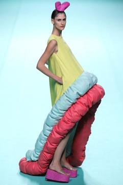 A model poses in a creation from Agatha Ruiz de la Prada's Spring/Summer 2018 collection. (Reuters REUTERS) A model poses in a creation from Agatha Ruiz de la Prada's Spring/Summer 2018 collection. (Reuters REUTERS)