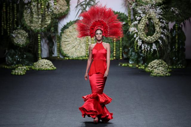 A model walks the runway in a creation by Francis Montesinos. (Reuters ) A model walks the runway in a creation by Francis Montesinos. (Reuters )