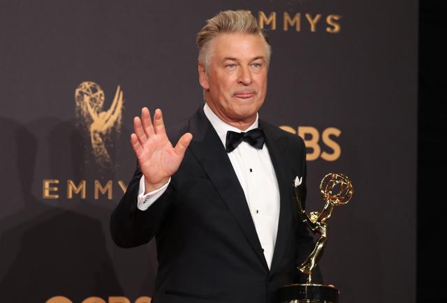 Alec Baldwin with his Emmy for Outstanding Supporting Actor in a Comedy Series for Saturday Night Live. (REUTERS) Alec Baldwin with his Emmy for Outstanding Supporting Actor in a Comedy Series for Saturday Night Live. (REUTERS)