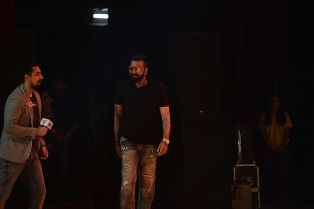 Sanjay Dutt arrives at an event in New Delhi on Sept 16. (IANS)