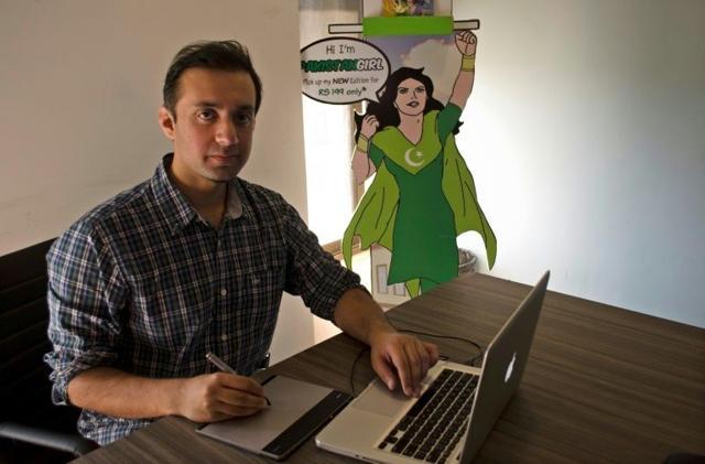 Hassan Siddiqui’s latest creation follows the success of his earlier comic series Pakistan Man -- a moustachioed hero who battles one nemesis named The Corrupter and another villain responsible for banning Youtube. (AFP) Hassan Siddiqui’s latest creation follows the success of his earlier comic series Pakistan Man -- a moustachioed hero who battles one nemesis named The Corrupter and another villain responsible for banning Youtube. (AFP)