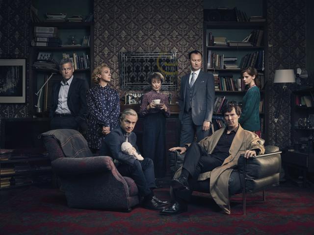 The cast of Sherlock from Season 4.