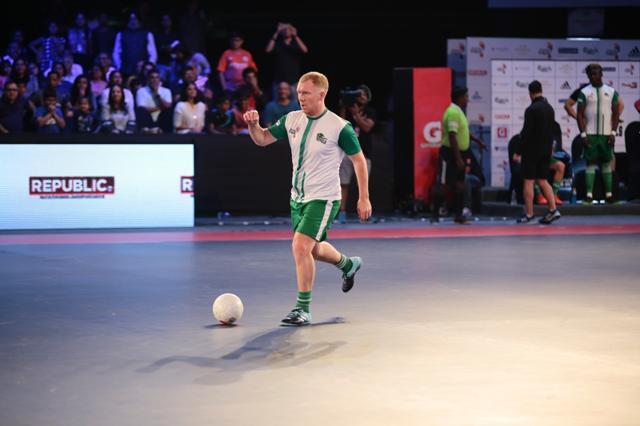 Paul Scholes during the Premier Futsal. (HT Photo)