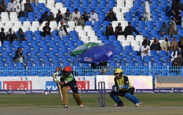 A match between Band-e- Amir Dragons and Kabul Eagles in progress at the Shpageeza Cricket League T20 tournament. (AFP) A match between Band-e- Amir Dragons and Kabul Eagles in progress at the Shpageeza Cricket League T20 tournament. (AFP)